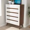 Baxton Studio Calypso Mid-Century White and Walnut Wood 5-Drawer Storage Chest 137-7501 - alternate 8